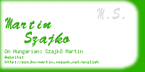 martin szajko business card